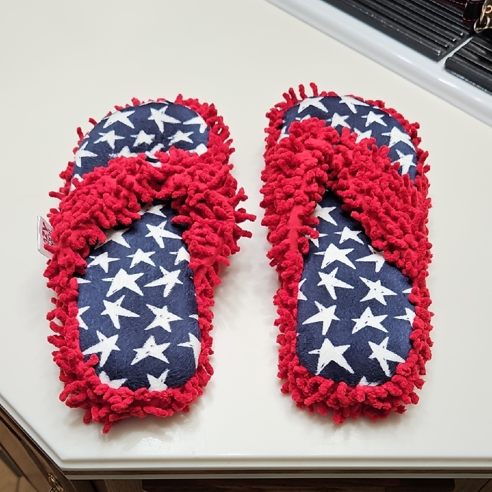 Lazy One Red and Blue Starry Slippers